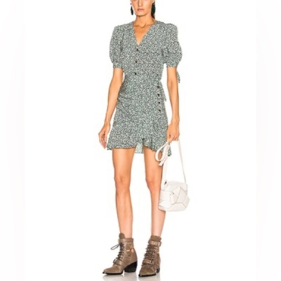 EUC VERONICA BEARD GIZELA BLOUSE & KAIA SKIRT SET IN FOREST GREEN - SIZE 8 - Picture 1 of 16